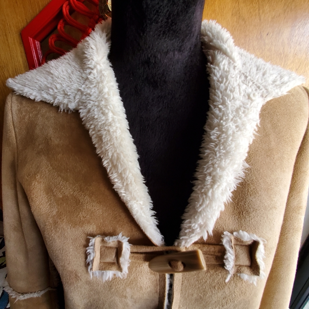 Vintage Faux Suede Tan Coat